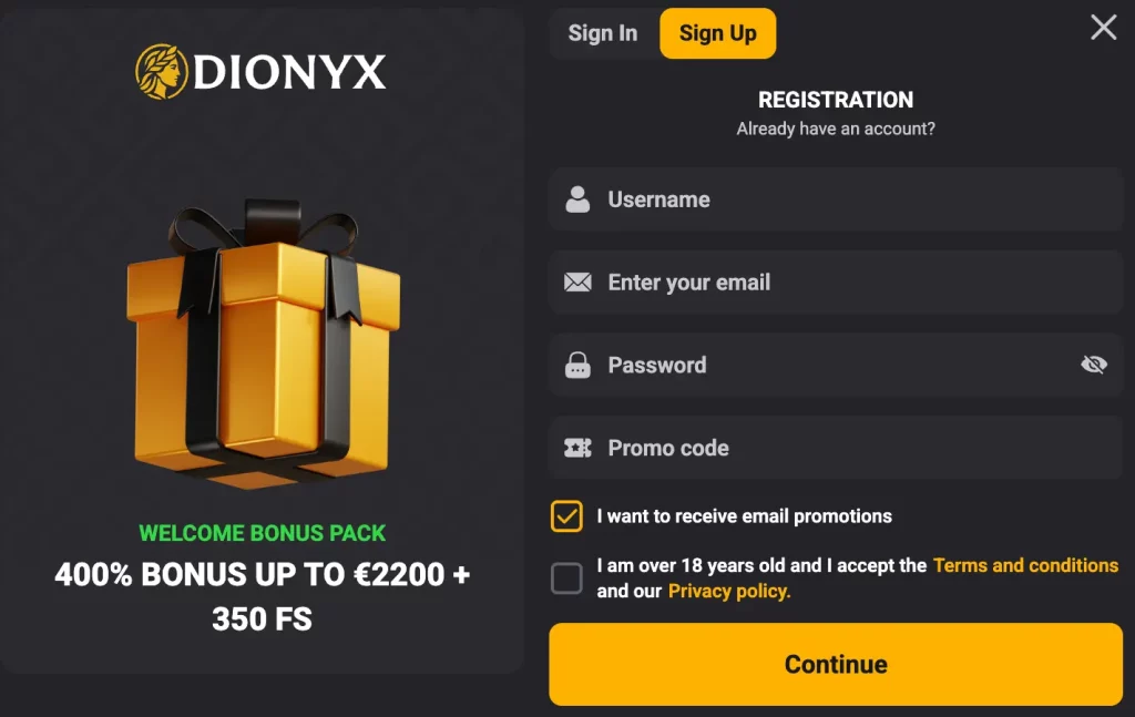 Dionyx login